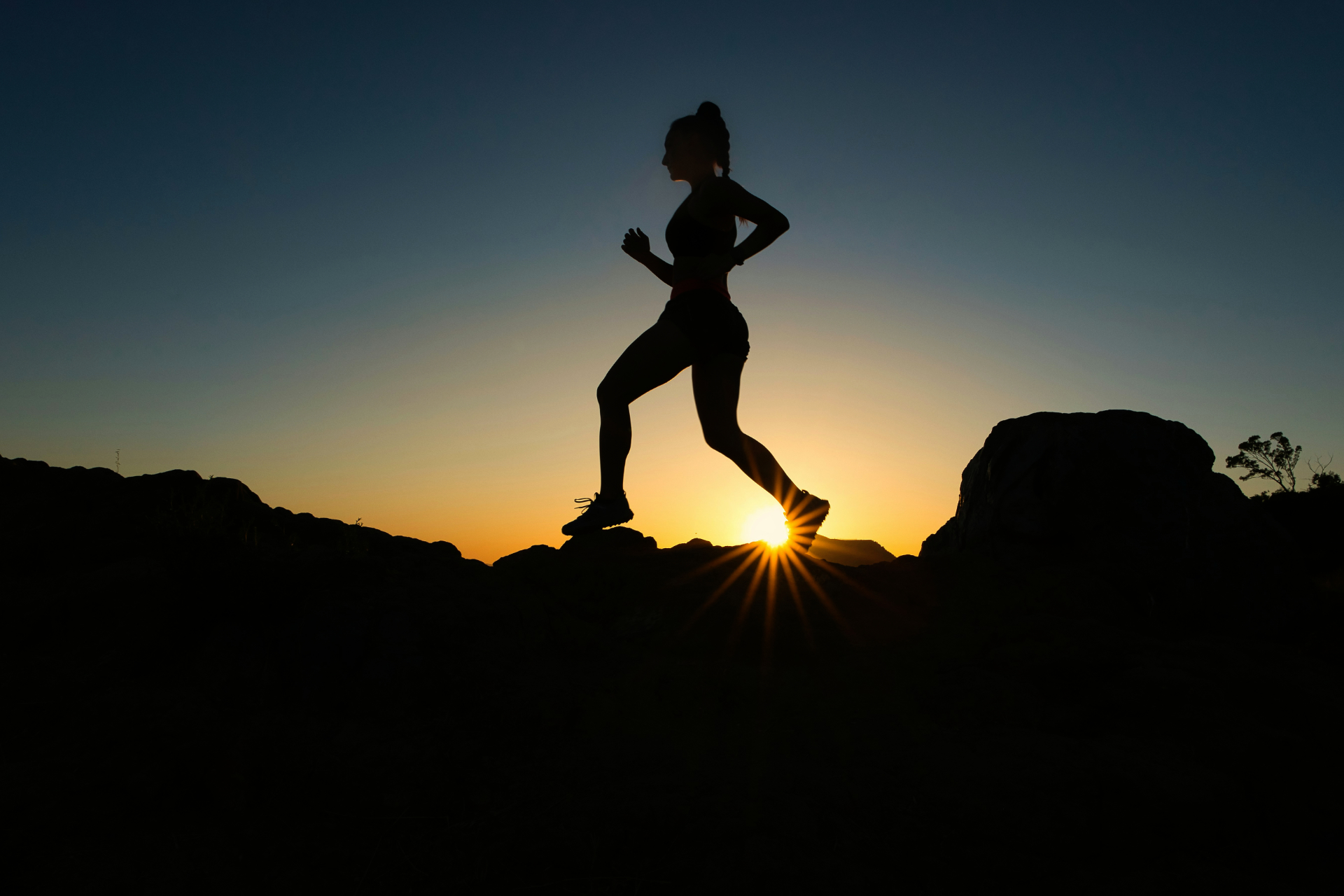 Lady running in the sunshine